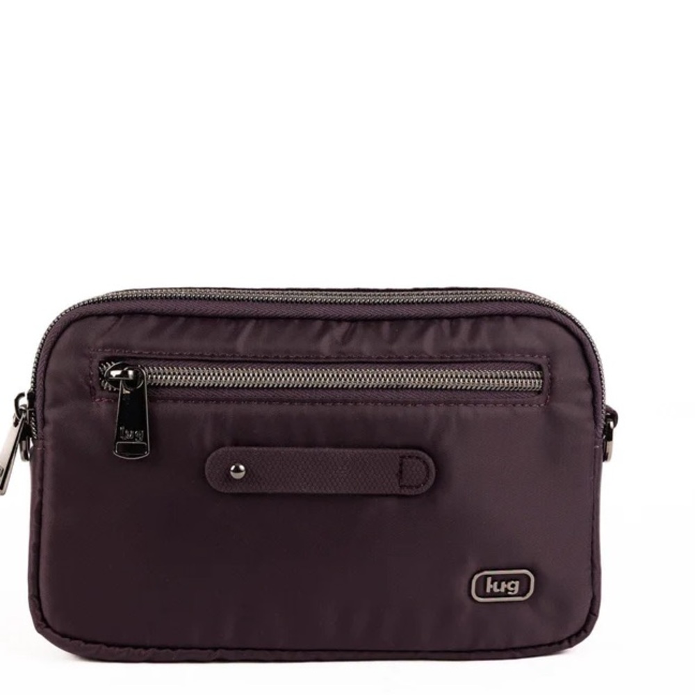 Lug 2 piece CATAMARAN Quilted Shoulder Bag with Removable Pouch HTF Plum - Picture 8 of 13